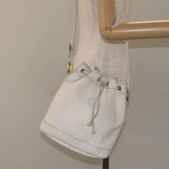 GUCCI Micro GG Supreme Shoulder Bag PVC White Gold Auth - Picture 1 of 16